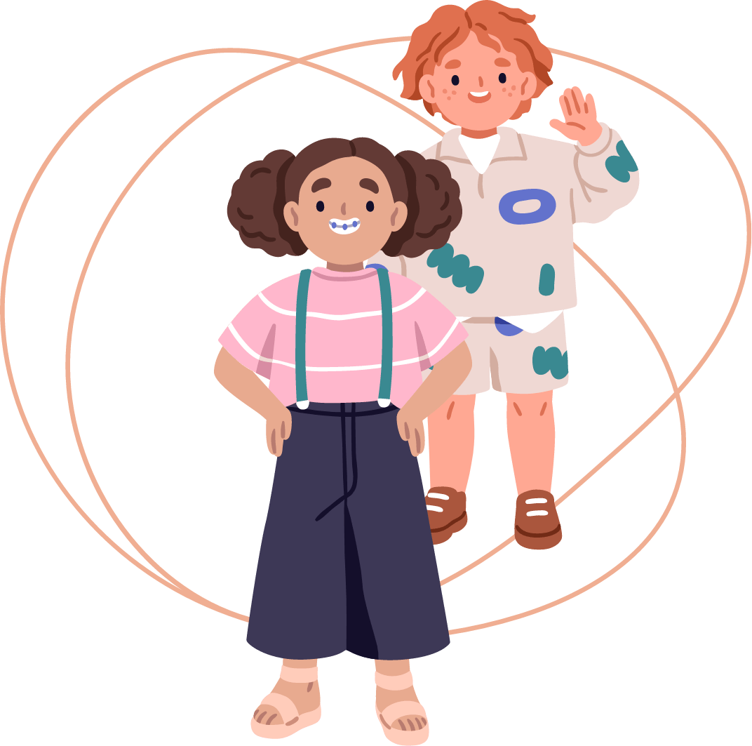 illustrazione di due bambini felici