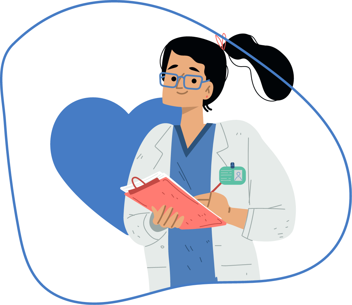 Illustrazione di un medico che prende appunti